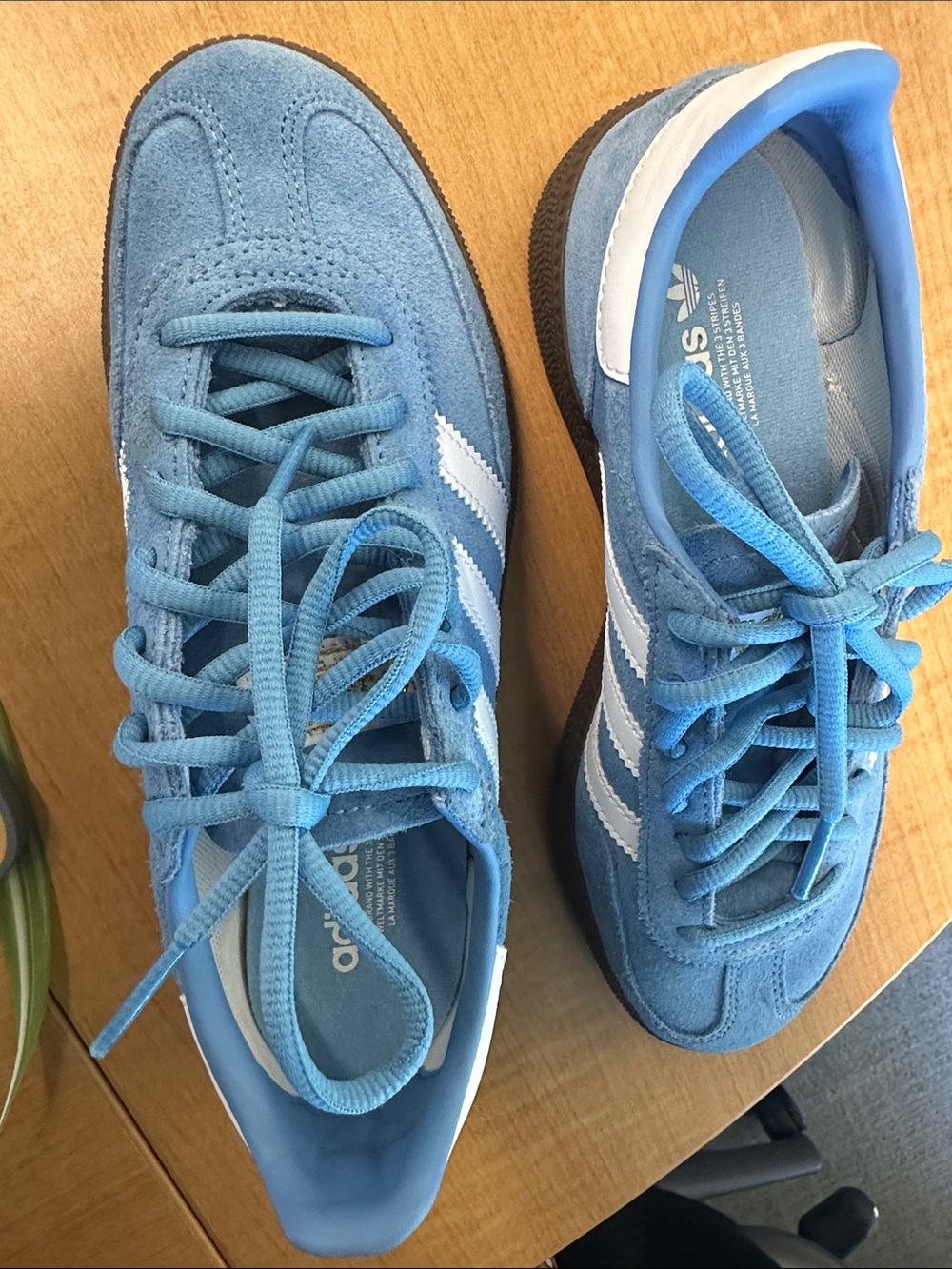 Adidas Spezial Suede Sneakers in Light Blue with White Stripes- Size 4.5 US NWOT - Picture 4 of 10